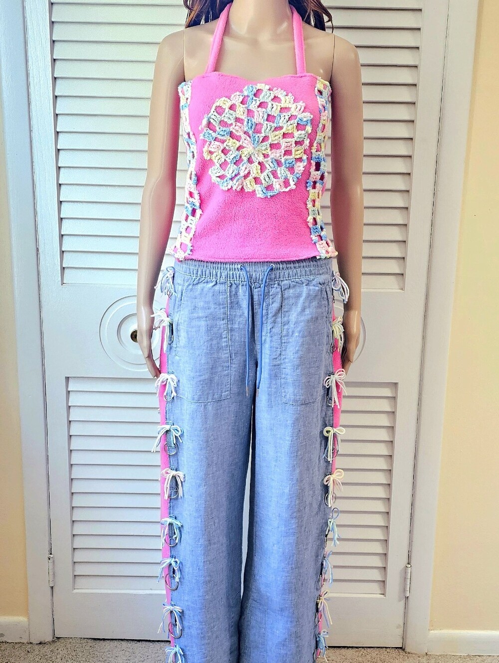 Outfit Set - Halter Top & Wide Leg Pants